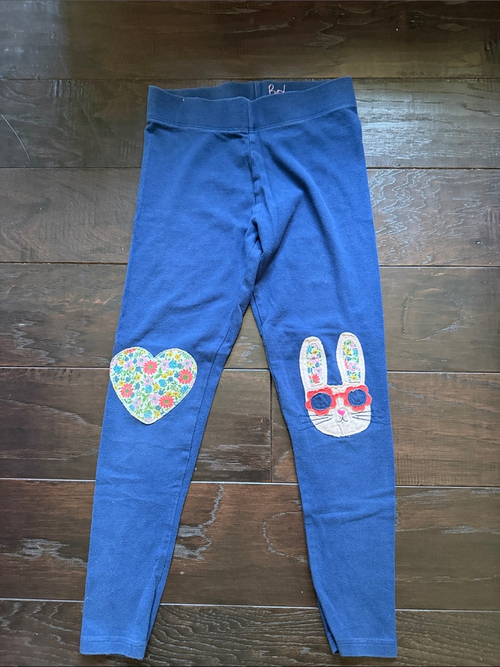 Mini Boden Girls Navy Blue Bunny Patch Leggings